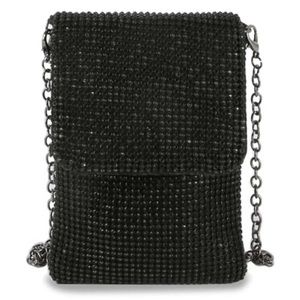 NWT Rhinestone metal mesh cell phone crossbody bag purse bling